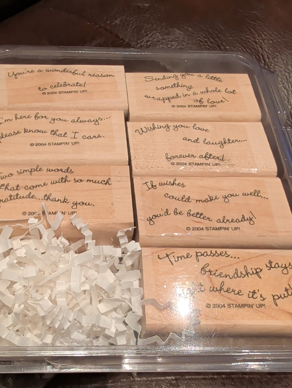Stampin' Up! Sentiment Wood Mount Stamp Set
